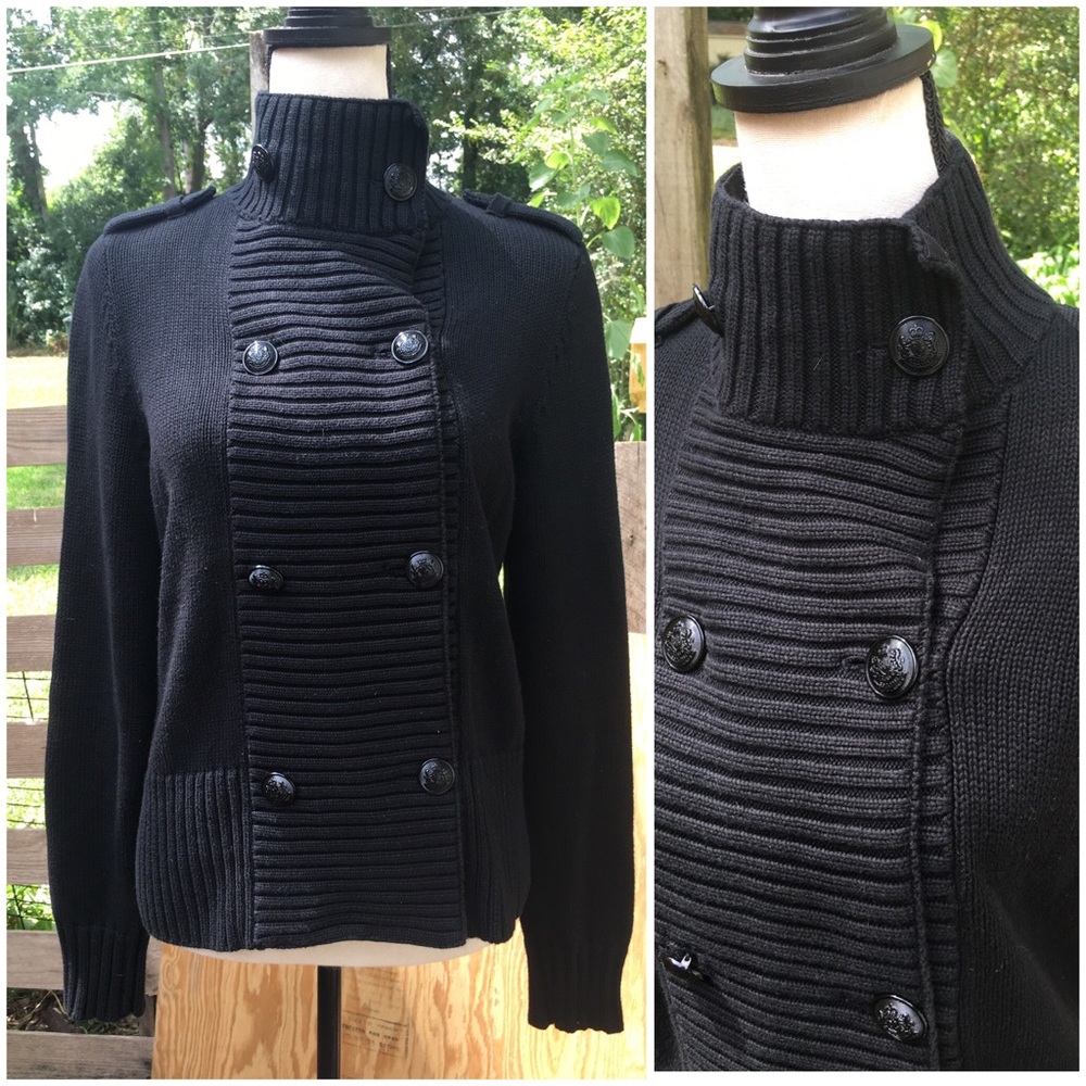 Ralph Lauren Military Black Sweater / Knit Jacket